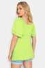 Yours Curve Green Limited Wrap Layered Sleeve Top