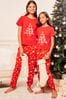 Lipsy Red Christmas Short Sleeve Long Leg Pyjamas