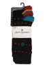 Jeff Banks Black 7PK Jacquard Socks