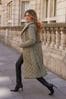 Lipsy Khaki Green Quilted Belted Wrap Padded Coat