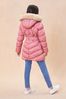 Lipsy Raspberry Pink Long Line Belted Padded Coat