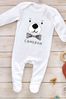 Personalised Cute Bear Face Sleepsuit  by Little Years