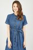 Yumi Blue Chambray Shirt Dress