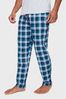 Threadbare Blue 2 Pack Check Cotton Pyjama Trousers