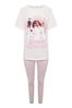 Brand Threads Pink Barbie Ladies BCI Cotton Pyjamas Sizes XS - XL