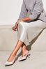 Lipsy Silver Pointed Slingback Mid Heel Court