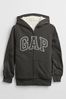 Gap Grey Logo Sherpa Lined Hoodie