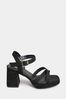 Yours Curve Black Extra Wide Fit Two Part Platform Micro Sandal
