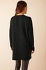 Friends Like These Black Soft Jersey V Neck Long Sleeve Tunic Top