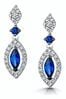 The Diamond Store Blue Stellato Collection Sapphire and Diamond Earrings 0.18ct 9K White Gold