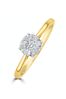 The Diamond Store White 0.25ct Lab Diamond Cluster Solitaire Ring H/Si in 9K Gold
