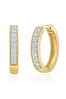 The Diamond Store White Lab Diamond Hoop Earrings 0.25ct H/Si Pave Set in 9K Gold