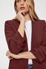 Pieces Red Mahogany Relaxed Ruched Sleeve Workwear Blazer