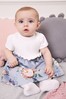 Lipsy Blue Floral Baby Puff Sleeve Dress With Matching Knicker