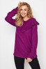 Long Tall Sally Purple So Soft Frill Detail Top