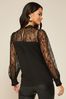 Friends Like These Black Lace Long Sleeve High Neck Top