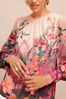 V&A | Love & Roses Pink Petite Floral Placement Long Sleeve Blouse