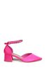 Linzi Pink Fearne Court Block Heel With Diamante Ankle Strap