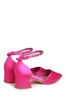 Linzi Pink Fearne Court Block Heel With Diamante Ankle Strap