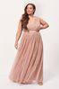 Anaya With Love Light Pink Curve Bow Back Wide Strap Maxi Dress