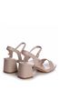Linzi Nude Darcie Barely There Block Heeled embellished Sandal
