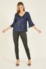 Yumi Navy Sequin Relaxed Fit Top