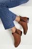 Lipsy Tan Brown Wide FIt Suedette Chelsea Boot