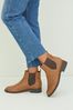 Friends Like These Brown Regular Fit Black Faux Suede Flat Ankle Chelsea Boot