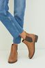 Friends Like These Brown Regular Fit Black Faux Suede Flat Ankle Chelsea Boot
