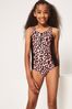 Harry Bear Black Leopard Print Girls Leopard Swimsuit