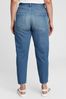 Medium Wash Blue High Rise Pleated Barrel Jeans with Washwell