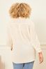 s Favourites List Ivory Curve Dobby Lace Trim 3/4 Sleeve Button Through Blouse