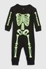 Gap Black Organic Cotton Glow-In-The-Dark Skeleton Baby Sleepsuit