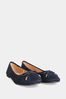 Long Tall Sally Blue Wide-Fit Ballerina Faux Suedette Pumps
