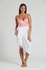 South Beach White Crinkle Viscose Fringed Cover Up