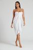 South Beach White Crinkle Viscose Fringed Cover Up