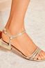 Friends Like These Gold Faux Leather Regular Fit Occasion Strappy Gem Sandals