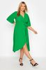 Yours Curve Green London Wrap Dress