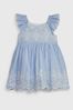 Gap Blue Stripe Short Sleeve Round Neck Full Dress - Baby