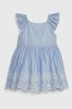 Gap Blue Stripe Short Sleeve Round Neck Full Dress - Baby