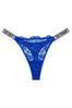 Victoria's Secret Blue Oar Lace Thong Shine Strap Knickers