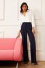 Love & Roses Navy High Waist Wide Leg Tailored Trousers