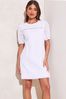 Lipsy White Broderie Puff Sleeve Shift Dress