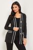 Lipsy Black Tipped Pockets Button Up Cardigan