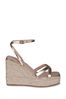 Linzi Gold Desta Rope Platform Wedge With Cross Over Front Straps