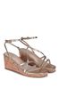 Linzi Gold Aminah Strappy Wedge Sandal With Wrap Around Ankle Strap