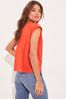 Lipsy Orange Twist Front V Neck Short Sleeve Jersey Top