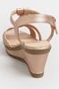 Yours Curve Gold Extra-Wide Fit Comfort Cross Strap Wedge