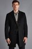 Charles Tyrwhitt Black Pure Wool Overcoat