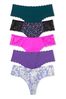 Victoria's Secret Purple/Pink/Green Thong No Show Knickers Multipack